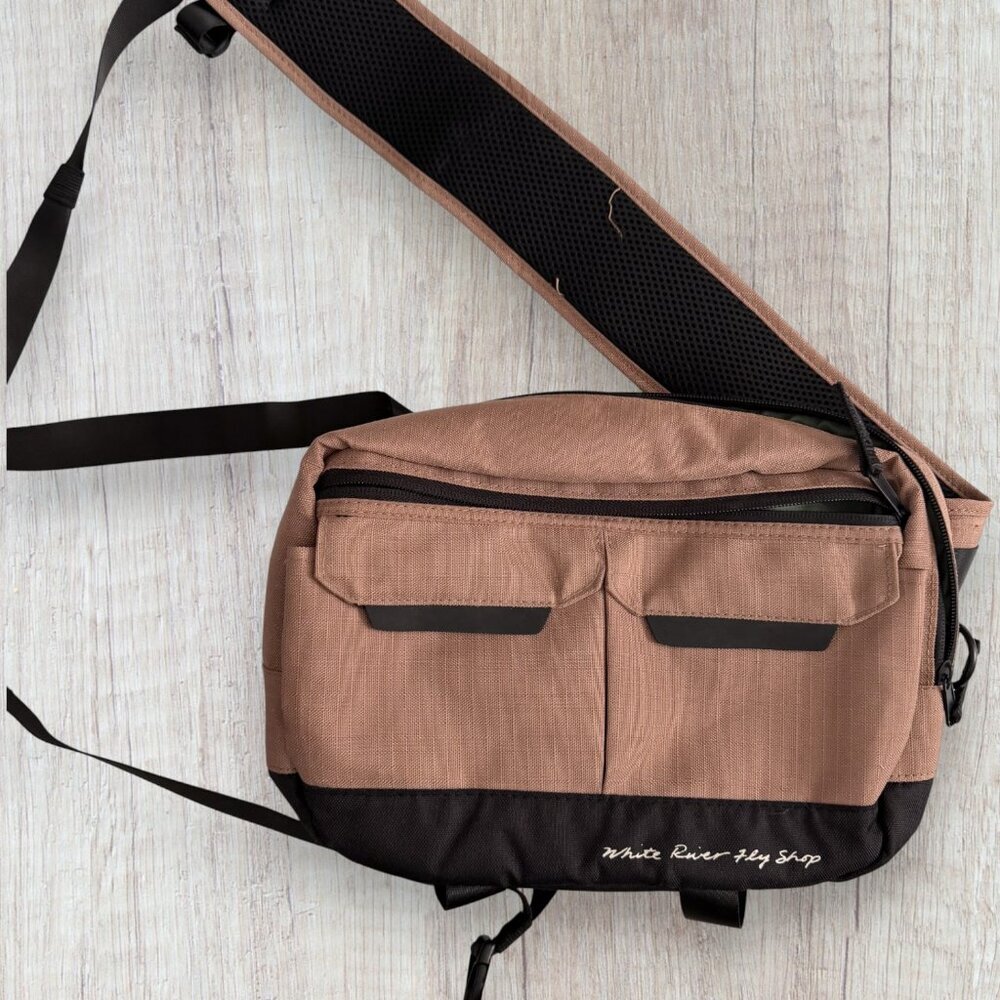 White River Fly Shop Sling Pack Brown Fishing Utility Sport Bag Unisex